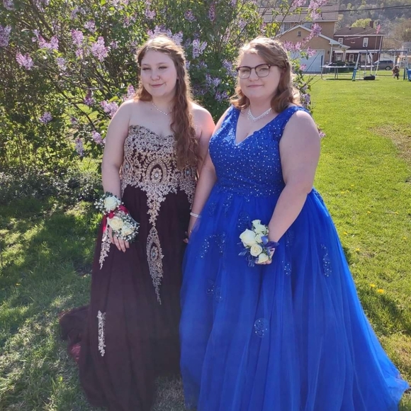 Say Yes to The Prom Dresses Burgundy And Gold Prom Dress Poshmark